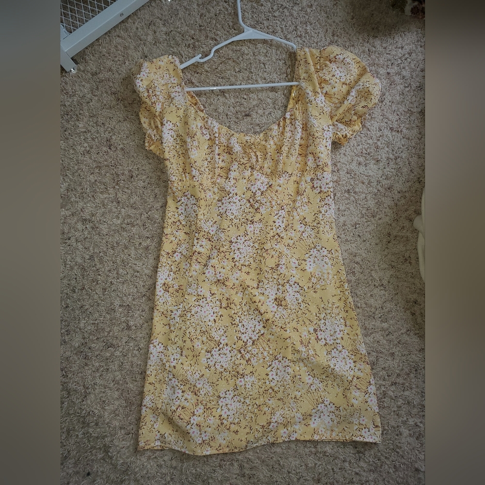 Yellow floral altar'd state dress